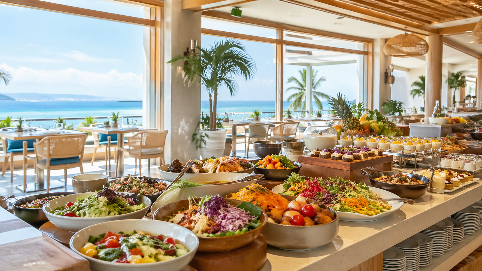 浦添で楽しめる代表的なランチバイキング店の比較イメージ