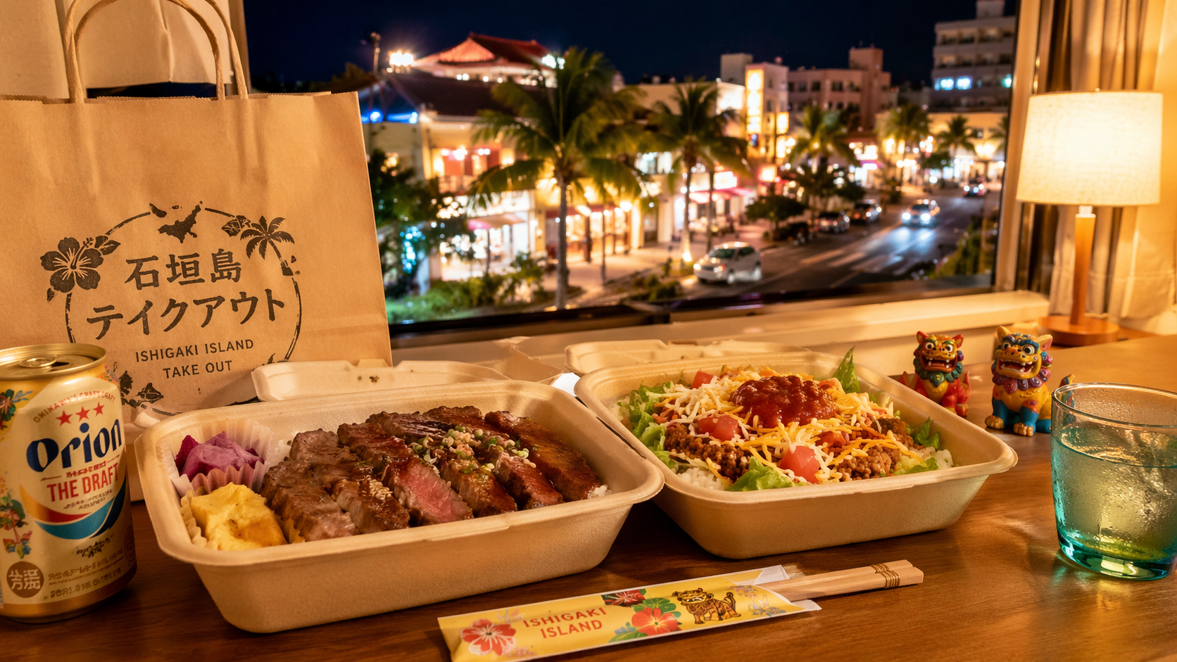 石垣島の夜ご飯テイクアウトで人気のジャンルを並べた料理写真